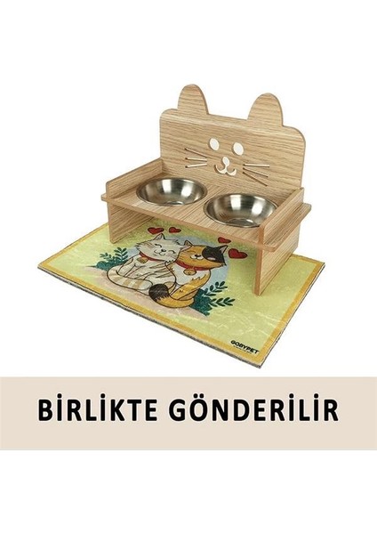 Mama Kabı, Ahşap ve Metal Çift Hazneli Kedi Mama ve Su Kabı, Köpek Mama Kabı fiyatları