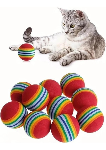 Kedi Köpek Çiğneme ve Oyun Topu 4'lü Set | Renkli Sünger Toplar | Toksik Olmayan Eva Malzeme | fırsatları