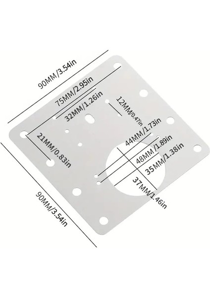 Paslanmaz Çelik Menteşe Onarım Plakası, 9x9 cm Paslanmaz Çelik Mobilya Dolap Menteşe Plakası Kare
