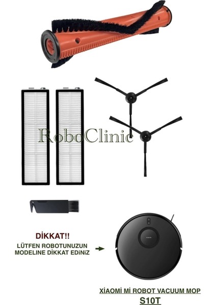 Xiaomi Mi Robot Vacuum S10T Robot Süpürge Uyumlu Yedek Fırça, Hepa Filtre - 6 Parça