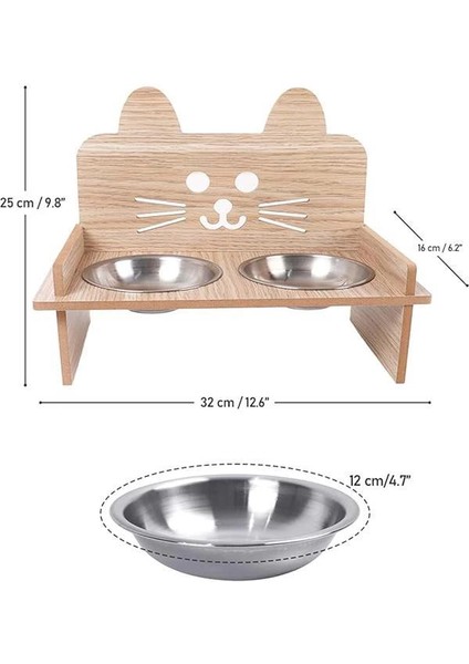 Mama Kabı, Ahşap ve Metal Çift Hazneli Kedi Mama ve Su Kabı, Köpek Mama Kabı modelleri