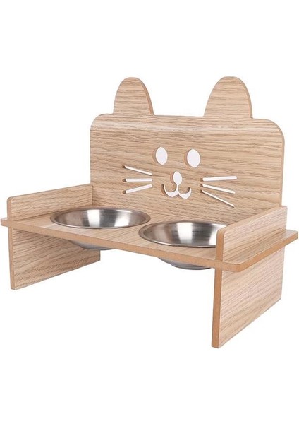 Mama Kabı, Ahşap ve Metal Çift Hazneli Kedi Mama ve Su Kabı, Köpek Mama Kabı indirimleri