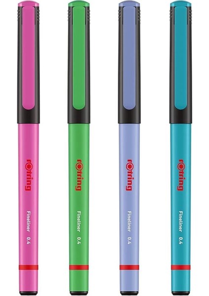 Fineliner, Ince Keçe Uçlu Kalem 0.4 Mm, 4'lü Paket, Canlı Renkler fiyatları