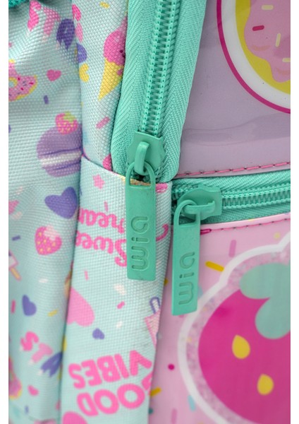 Pembe Dondurma Desenli Kız Çocuk Okul Çanta Seti (3 Parça)