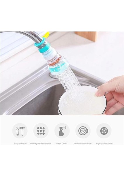 Pervaneli 360° Döner Mutfak Musluk Başlığı | Su Tasarruflu Filtreli Musluk Ucu | Sıçrama fiyatları
