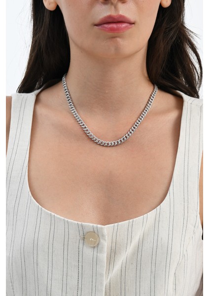 925 Ayar Gümüş Rodyumlu Zirkon Taşlı Ithal Gurmet Zincir Kolye SGTL13088RODAJ fiyatları