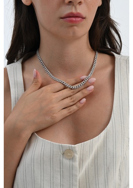 925 Ayar Gümüş Rodyumlu Zirkon Taşlı Ithal Gurmet Zincir Kolye SGTL13088RODAJ modelleri