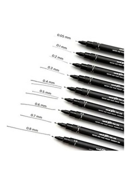 Uni Pin 0.7 Teknik Çizim Kalemi Akrilik Uçlu Siyah Renkli Suya Dayanıklı fiyatları
