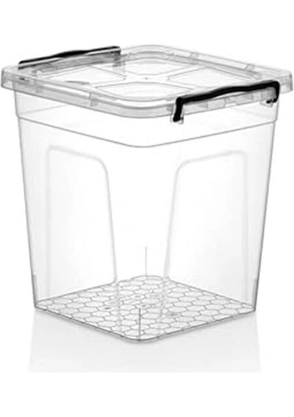Şeffaf Plastik Saklama Kutusu, Kilitli Kapaklı (10 Litre)