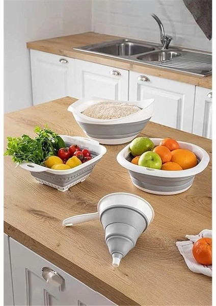 Katlanabilir Saplı Huni, Çok Amaçlı Akordiyon Huni, Esnek ve Pratik Tasarım, Gıda Güvenli indirimleri