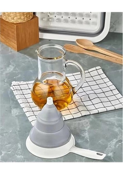 Katlanabilir Saplı Huni, Çok Amaçlı Akordiyon Huni, Esnek ve Pratik Tasarım, Gıda Güvenli