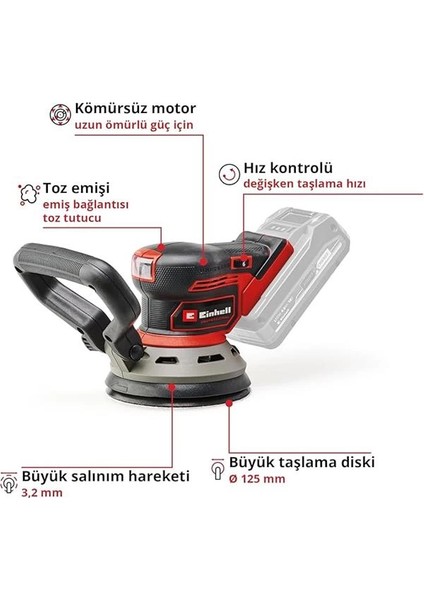 Professional Akülü Eksantrik Zımpara Tp-Rs 18/32 Li Bl-Solo Power X-Change (18 V, Kömürsüz modelleri