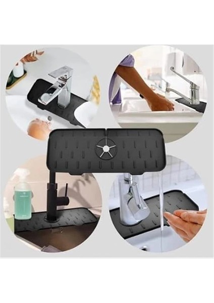 Su Engelleyici Mutfak, Banyo, Lavabo Kenarı Silikon Matı, Sıçrama Engelleme Matı