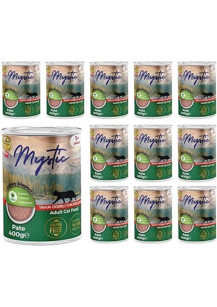 Yetişkin Kedi Tavuk Ciğerli Pate Yaş Mama 400 gr x 12 Adet