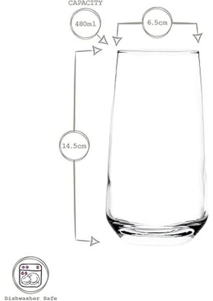 Lal Renkli Tabanlı 6'lı Meşrubat Bardağı