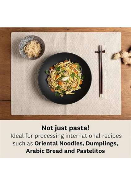 Atlas Makarna Makinesi, Paslanmaz Çelik, Alüminyum, 40 x 30 x 20 Cm, Gümüş