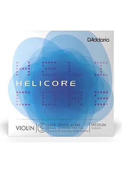 D'addario Helicore 4/4 Boy Keman Ipi - Gümüş Yara C String - H315 4/4m - Sadece C String - Orta
