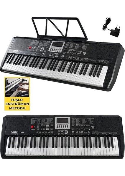 PS-1800BK 61 Tuşlu Kaliteli Org Dijital Ekranlı Çanta Notalık Adaptör Sticker Öğrenim Metodu modelleri