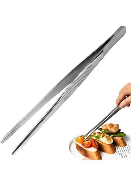 Mangal Maşa Cımbızı Paslanmaz Çelik Mangal Chef Maşası, Profesyonel Mutfak Cımbızı, Uzun Saplı Gıda