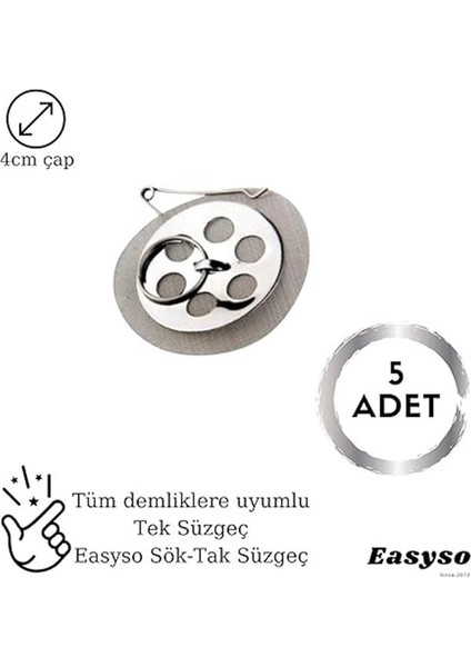 Çaydanlık Süzgeci Demlik Içi Her Modele Uyumlu Süzek 5 Adet Paket Premium Plus Set 1062 fırsatları
