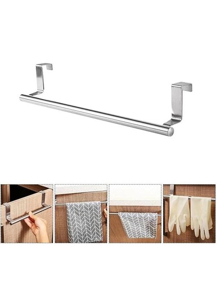 Krom Kaplama Çelik Dolap Kapağı Havlu Askılığı 30CM Dolap Kapağı Mutfak Bezi Askılı (Beyaz) fiyatları