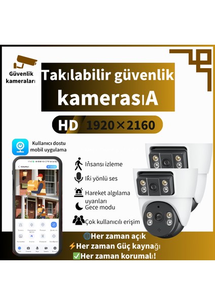 4mp Full Hd Akıllı Wi-Fi Iç Kamera + Renkli Gece Görüşü + Çift Yönlü Ses + 2'li Kamera Seti