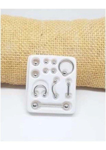 11 Parça Piercing (Cerrahi Çelik) ve Piercing Topu Seti Piirsing fiyatları