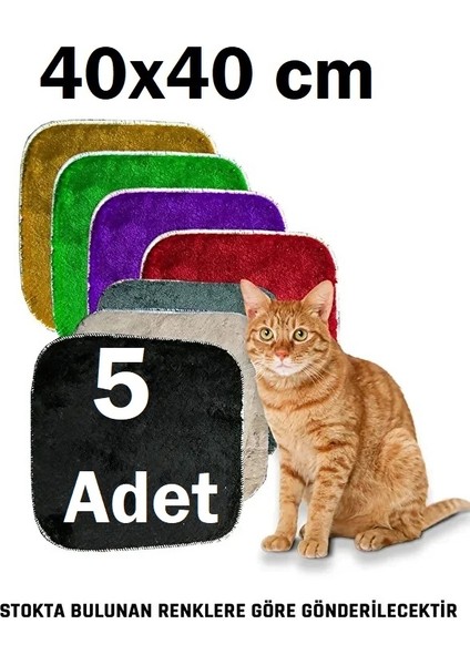 5 Adet Kulübe Içi Peluş Pofuduk Kedi Halısı 40X40 cm Yumoş ( Kedi Evi - Kulübeleri Boyutlarına Özel )