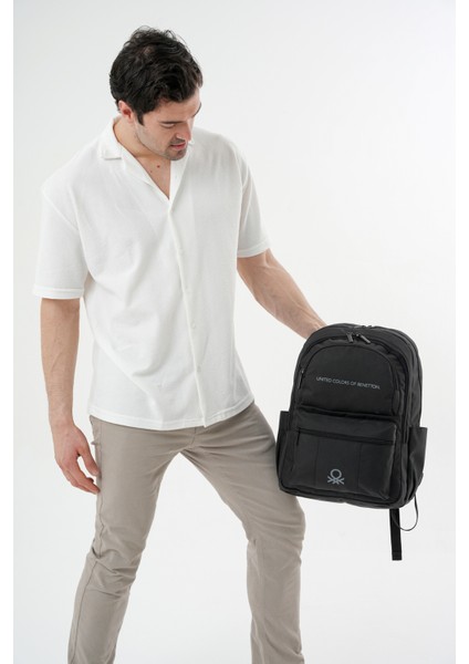 Sırt Çantası Suya Dayanıklı Siyah Çok Gözlü Tasarım 44x30x14 cm fırsatları