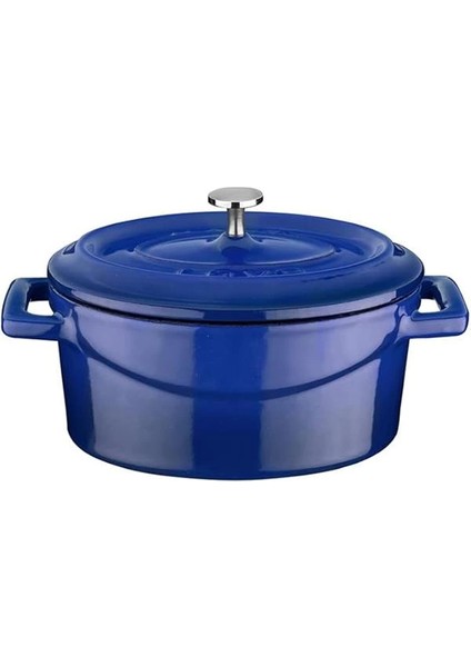 Metal Oval Mini Tencere, Mavi