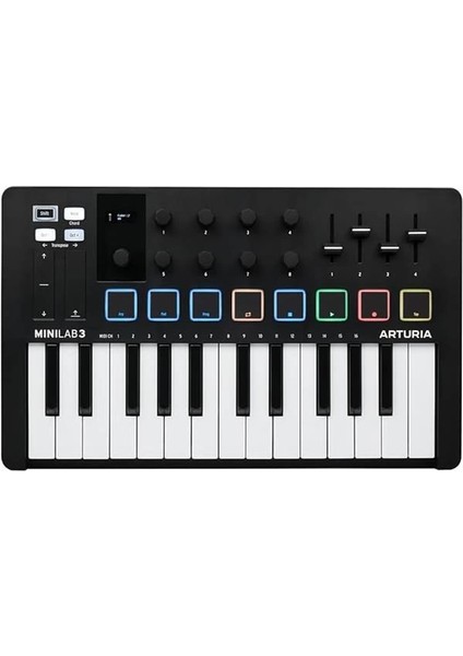 Minilab 3 Black, Klavye, Siyah Beyaz