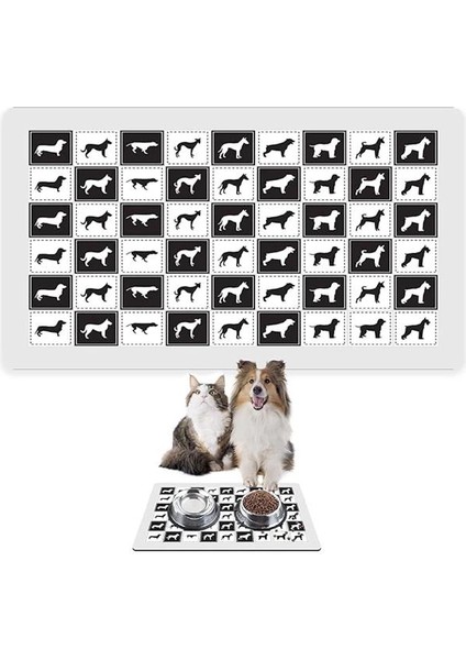 Mama ve Su Evcil Hayvan Beslenme Matı, Kolay Temizlenen Emici Su Geçirmez Kumaş, Küçük Orta