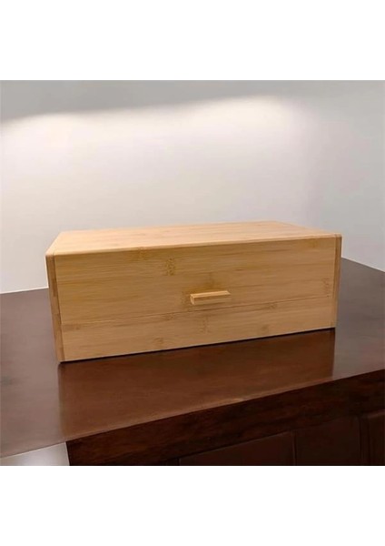 Bambu Ekmek Kutusu - Ekmek Dolabı, Çok Amaçlı Ekmeklik, Doğal Bambu Saklama Kutusu