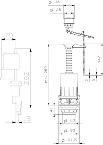 330B1212 Rezervuar Iç Takım Alttan Su Girişli 6 L indirimleri