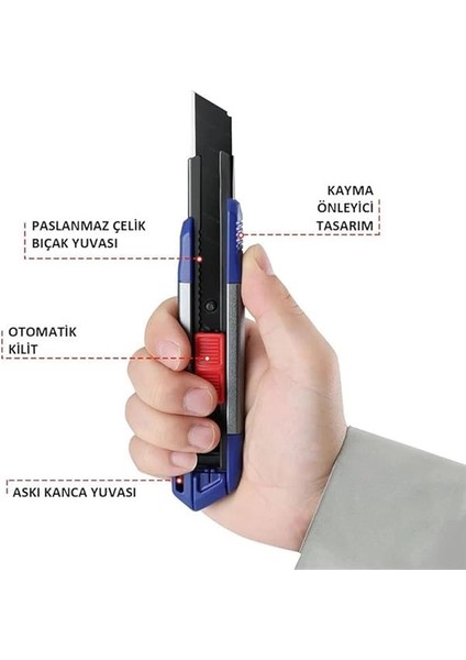 WP212022 18 mm Ağır Hizmet Alüminyum Kasa Maket Bıçağı + 10 Adet Yedek Bıçak modelleri