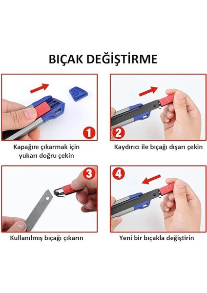 WP212022 18 mm Ağır Hizmet Alüminyum Kasa Maket Bıçağı + 10 Adet Yedek Bıçak