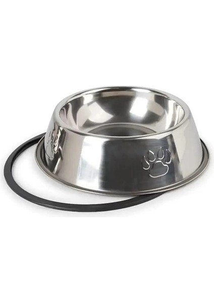 Paslanmaz Çelik Kedi ve Köpek Mama Kabı - Kaymaz Tabanlı, Dayanıklı Besleme Tası (22 Cm) fırsatları