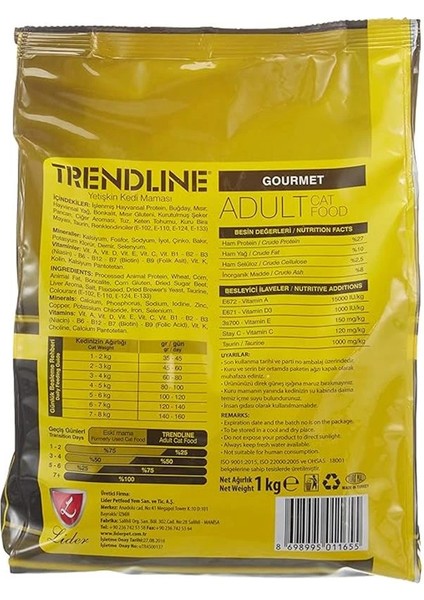 Renkli Taneli Yetişkin Kedi Maması 1 kg fiyatları