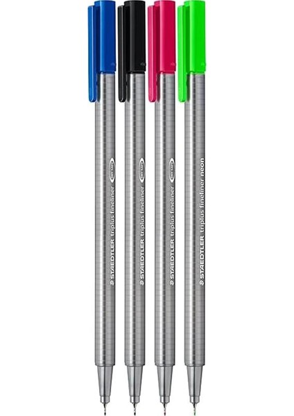 Triplus 0.3 mm Fineliner 4'lü Blister Set (334-3 Mavi, 334-2 Kırmızı, 334-9 Siyah, 334-501
