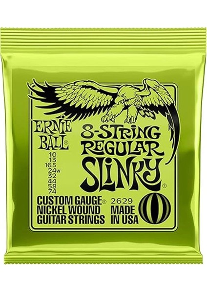 Normal Slinky 8 Telli Nikel Yara Elektro Gitar Telleri, Ölçü 10-74 indirimleri