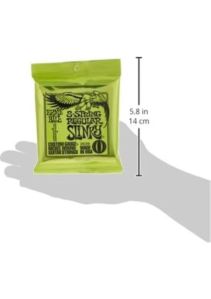 Normal Slinky 8 Telli Nikel Yara Elektro Gitar Telleri, Ölçü 10-74