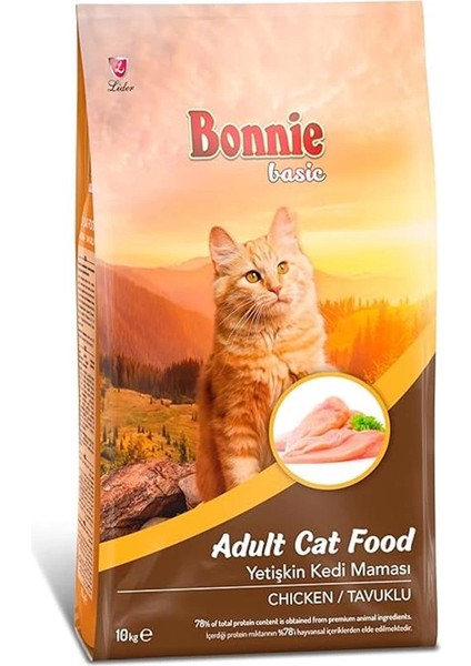 Bonnie Basic Yetişkin Tavuklu Kedi Maması 10 kg