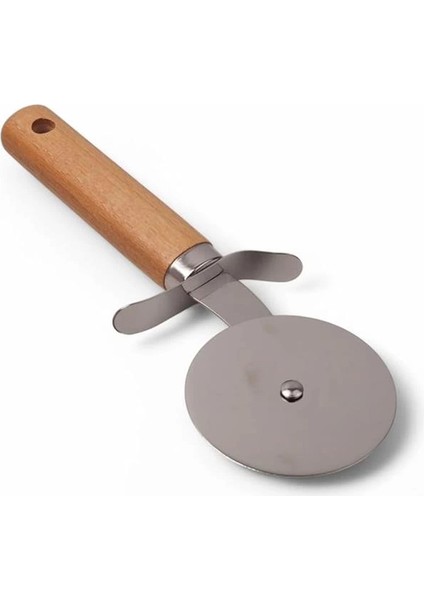 Paslanmaz Çelik Ahşap Saplı Pizza Dilimleyici, Yuvarlak Pizza Kesici Bıçak, Hamur ve Waffle indirimleri