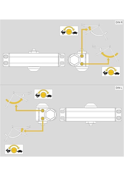 Kapı Hidroliği 105 Sabit Güçlü 5 Numara (100 Kg) Kapı Yayı, Gümüş