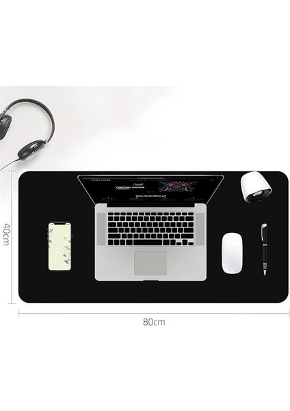 Klasse Çift Renk Dikişli Pu Deri Masa Matı 80X40 cm Mousepad, Su Geçirmez Masa Sümeni, Çift Taraflı modelleri