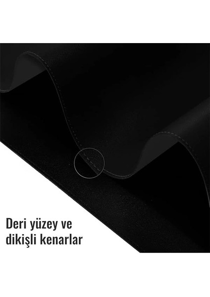 Klasse Çift Renk Dikişli Pu Deri Masa Matı 80X40 cm Mousepad, Su Geçirmez Masa Sümeni, Çift Taraflı fırsatları