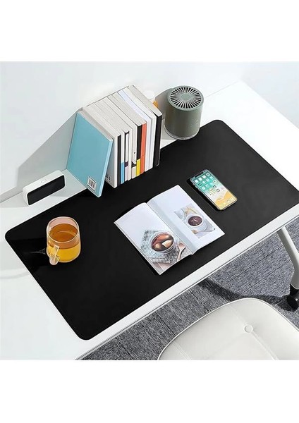 Klasse Çift Renk Dikişli Pu Deri Masa Matı 80X40 cm Mousepad, Su Geçirmez Masa Sümeni, Çift Taraflı indirimleri