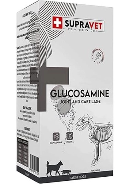 Glucosamine Kedi ve Köpek Eklem Sağlığı Güçlendirici Glukozamin Tablet + Vitamin C 75