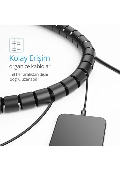 Kablo Koruyucu ve Düzenleyici Spiral, 1.5 Metre fırsatları