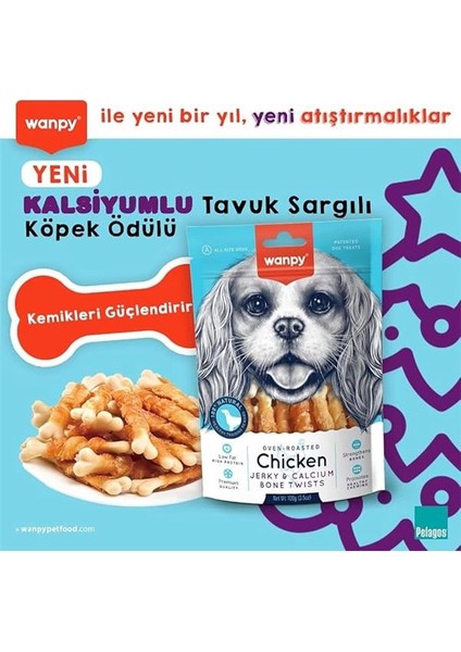 Oven Roasted Tavuk Sargılı Kalsiyum Takviyeli Köpek Ödülü (1 x 100 Gr) fiyatları